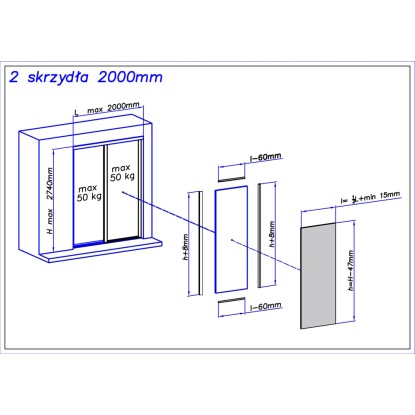 Valcomp Zestaw Do 2 Drzwi Przesuwnych Mars 2000 Srebrnych 275x11x7mm