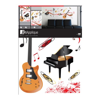 Naklejka na ścianę Instrumenty muzyczne 2 sztuki - WS031 Naklejka na ścianę Instrumenty muzyczne 2 sztuki - WS031