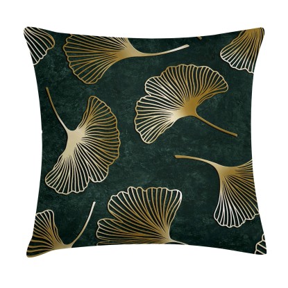 Poduszka motyw roślinny 45 x 45 cm zieleń Poduszka motyw roślinny 45 x 45 cm zieleń