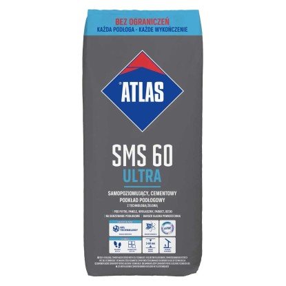 Atlas SMS 60 Ultra podkład cementowy samopoziomujący 25 kg Atlas SMS 60 Ultra podkład cementowy samopoziomujący 25 kg