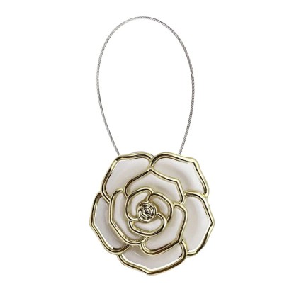 Magnes dekoracyjny do zasłon 6 x 27 x 4 cm biało-złoty Magnes dekoracyjny do zasłon 6 x 27 x 4 cm biało-złoty