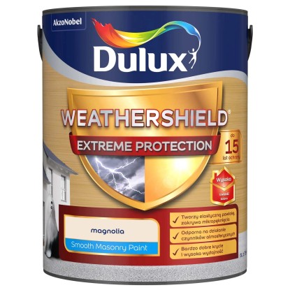 Farba elewacyjna Dulux Weathershield Extreme Protection 5 l magnolia Farba elewacyjna Dulux Weathershield Extreme Protection 5 l magnolia