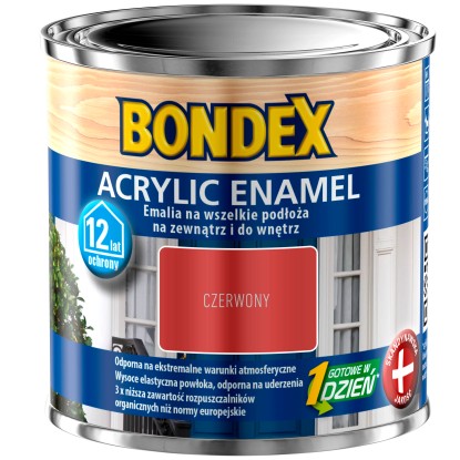 Bondex Acrylic Enamel Emalia akrylowa czerwona 250 ml Bondex Acrylic Enamel Emalia akrylowa czerwona 250 ml
