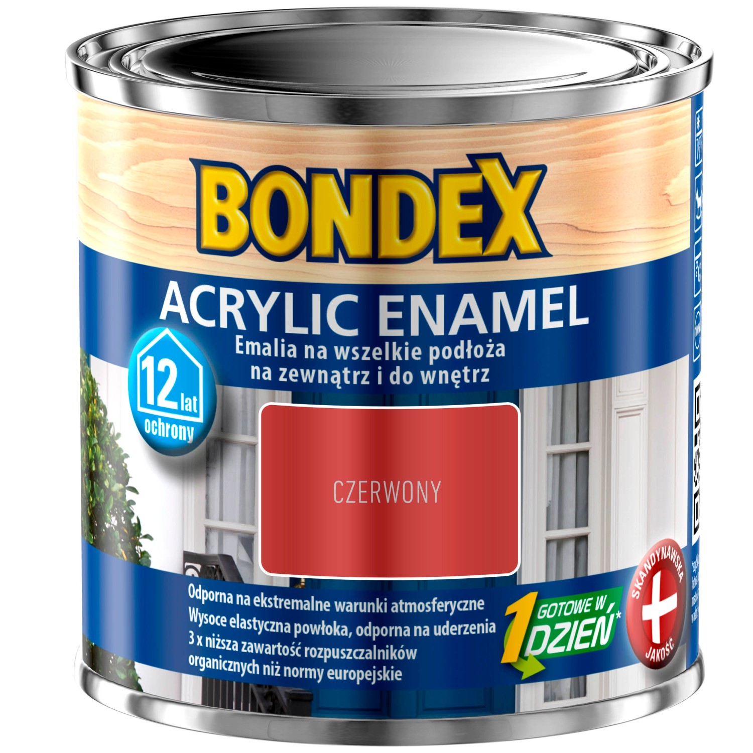 Bondex Acrylic Enamel Emalia akrylowa czerwona 250 ml Bondex Acrylic Enamel Emalia akrylowa czerwona 250 ml