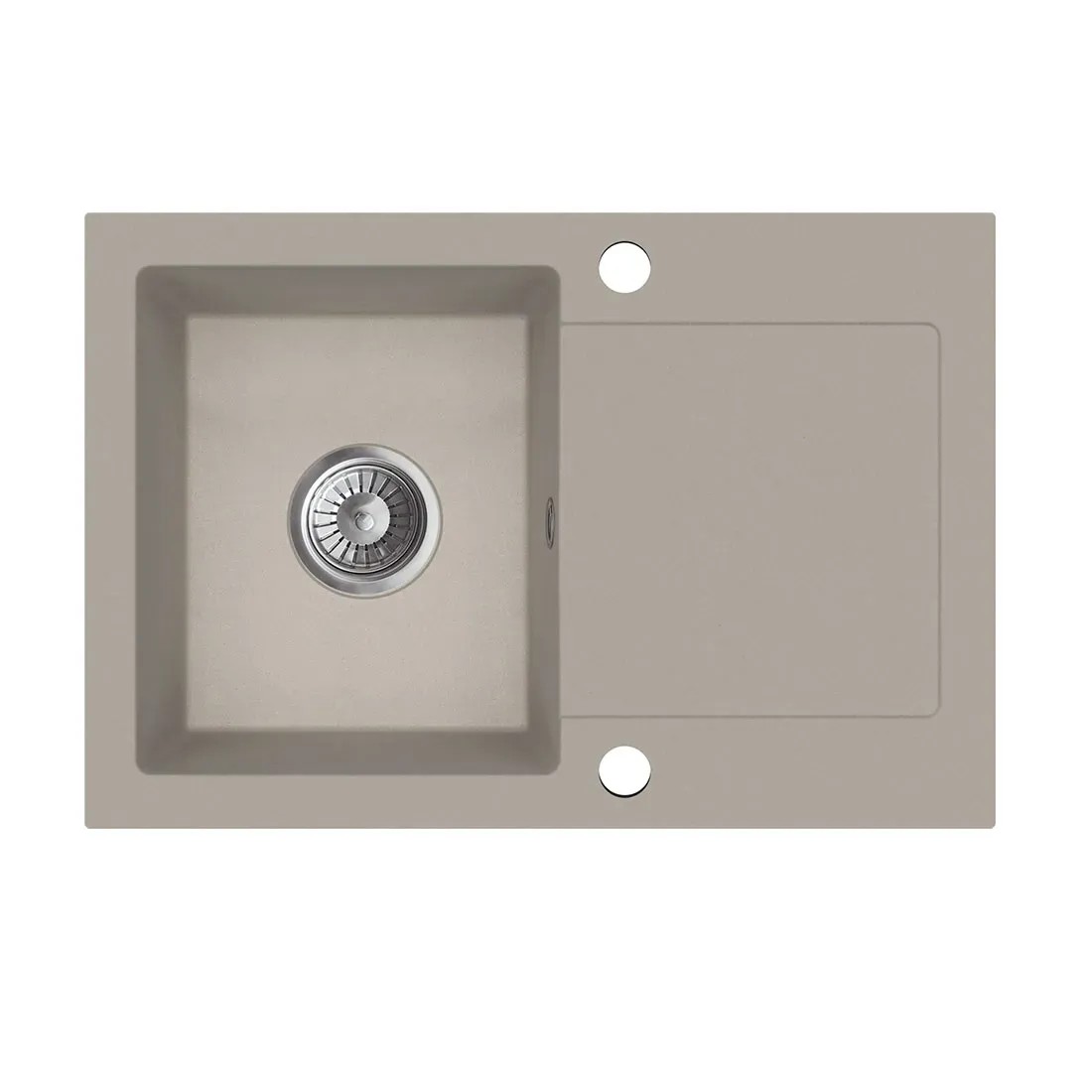 Zlewozmywak Senso 1-kom. z ociekaczem, piaskowy 65x44 cm Zlewozmywak Senso 1-kom. z ociekaczem, piaskowy 65x44 cm
