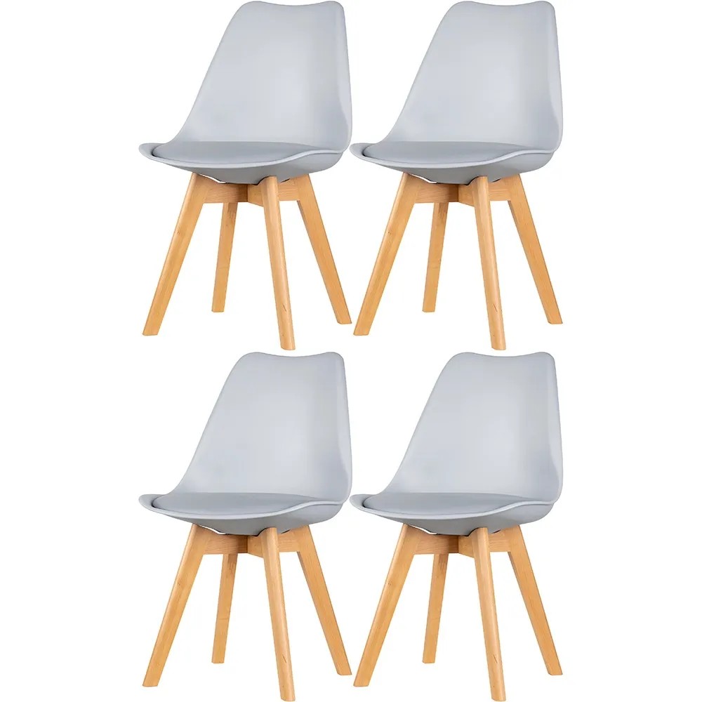 Komplet czterech krzeseł do jadalni Sara ekoskóra szare Komplet czterech krzeseł do jadalni Sara ekoskóra szare