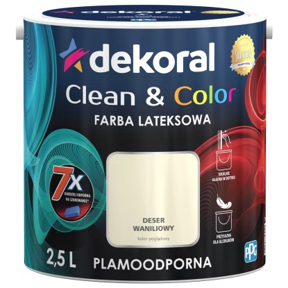 Farba Dekoral Clean & Color deser waniliowy 2,5 l Farba Dekoral Clean & Color deser waniliowy 2,5 l