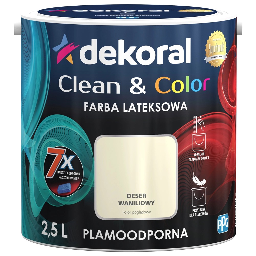 Farba Dekoral Clean & Color deser waniliowy 2,5 l Farba Dekoral Clean & Color deser waniliowy 2,5 l