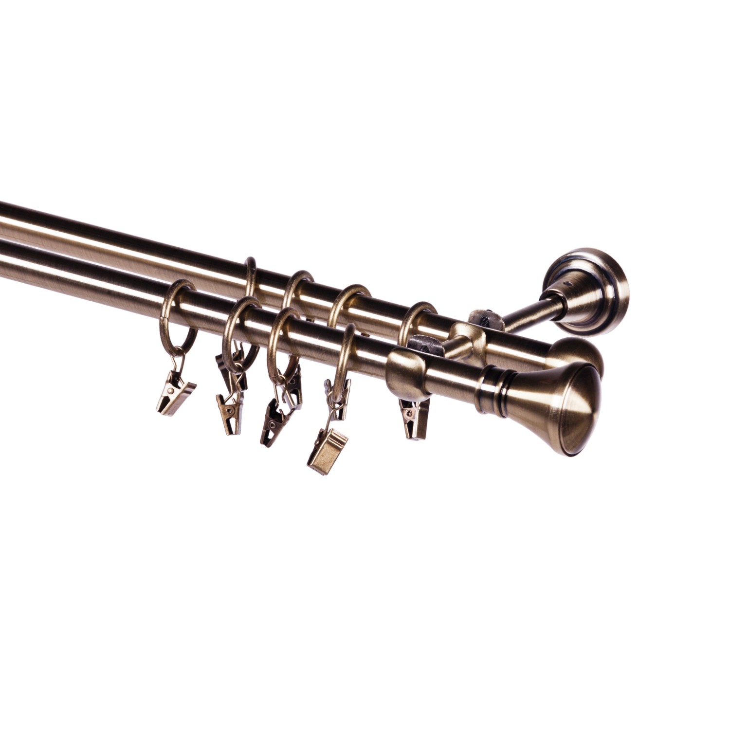 Gardinia Karnisz podwójny Beryl 16 mm 240 cm mosiądz antyczny Gardinia Karnisz podwójny Beryl 16 mm 240 cm mosiądz antyczny