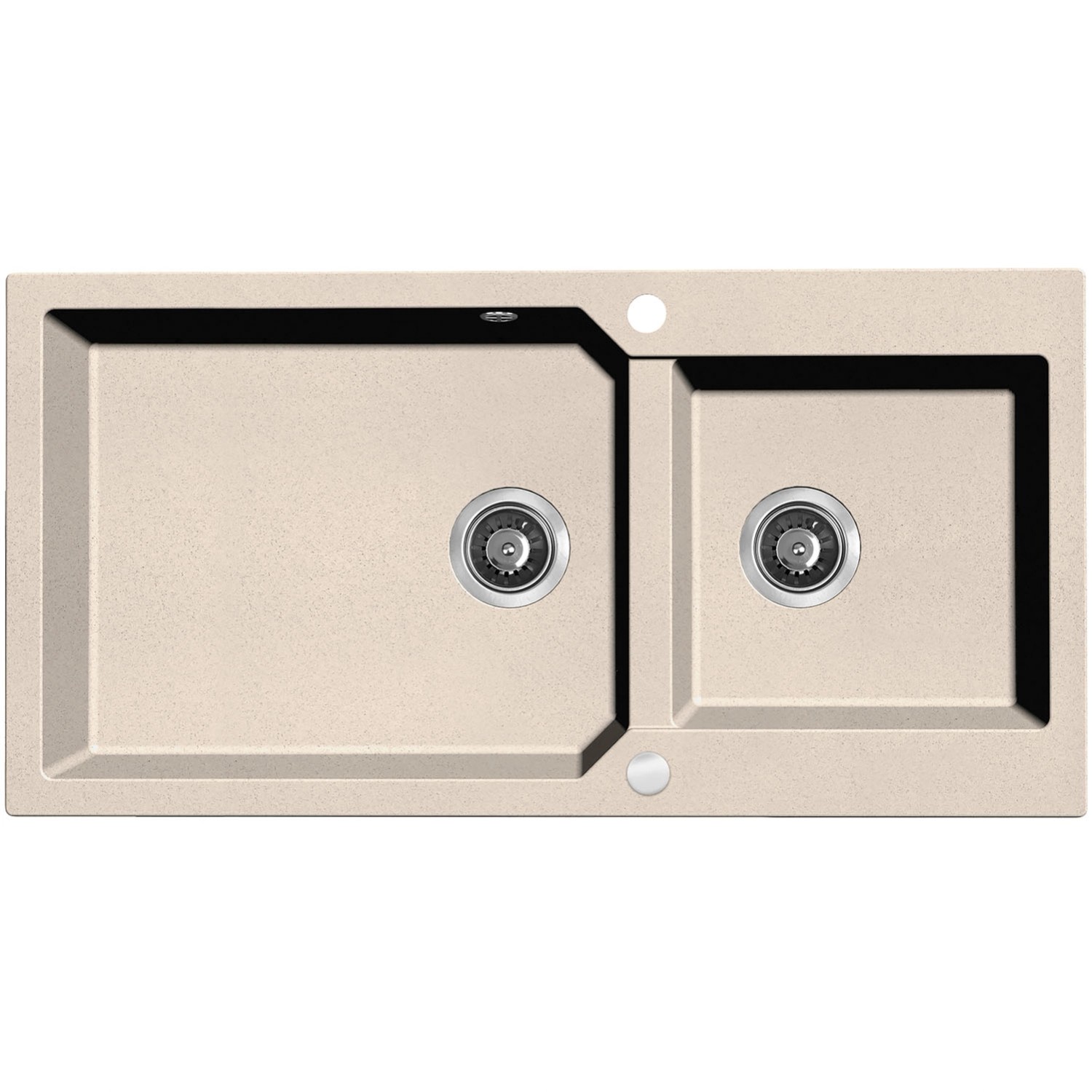 Laveo Zlewozmywak Milos 2-komorowy beżowy - 98 x 50 cm Laveo Zlewozmywak Milos 2-komorowy beżowy - 98 x 50 cm