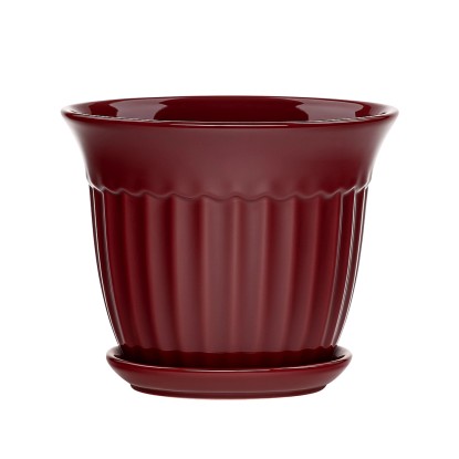 Doniczka z podstawką Xena bordowy połysk - 21 cm Doniczka z podstawką Xena bordowy połysk - 21 cm