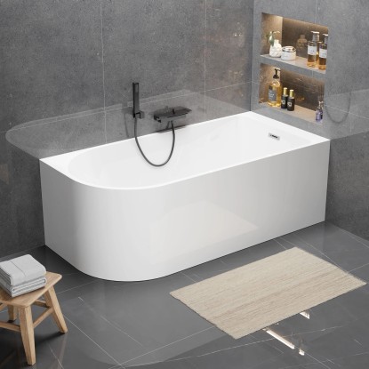 Wanna Pula Prawa 160 wolnostojąca przyścienna biała szary 160 x 75 Wanna Pula Prawa 160 wolnostojąca przyścienna biała szary 160 x 75