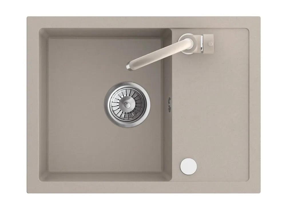 Zlewozmywak Piko 1-kom. z ociekaczem, baterią i syfonem, beżowy 58x44 cm Zlewozmywak Piko 1-kom. z ociekaczem, baterią i syfonem, beżowy 58x44 cm