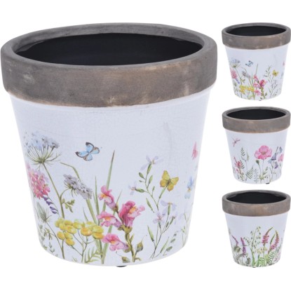 Doniczka ceramiczna Łąka mix śr. 16cm Doniczka ceramiczna Łąka mix śr. 16cm