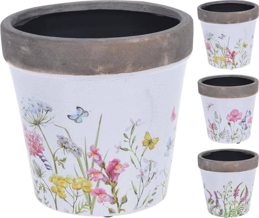 Doniczka ceramiczna Łąka mix śr. 16cm Doniczka ceramiczna Łąka mix śr. 16cm