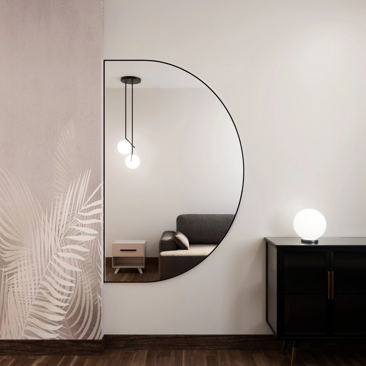 Lustro SemiRound Czarne Bez led 110x75 Lustro SemiRound Czarne Bez led 110x75