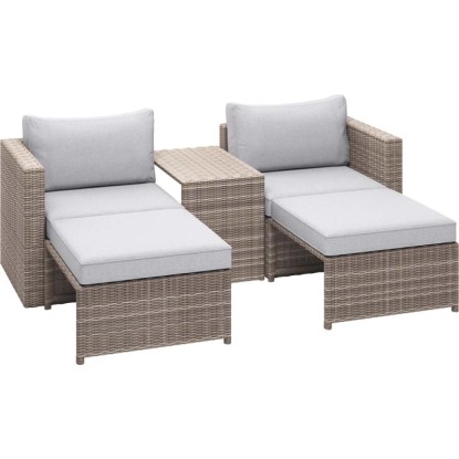 Komplet mebli balkonowych OLEA MINI COMPACT szary 5-częściowy Komplet mebli balkonowych OLEA MINI COMPACT szary 5-częściowy