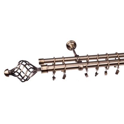 Gardinia Karnisz podwójny Wenus 25/19 mm 200 cm mosiądz antyczny Gardinia Karnisz podwójny Wenus 25/19 mm 200 cm mosiądz antyczny