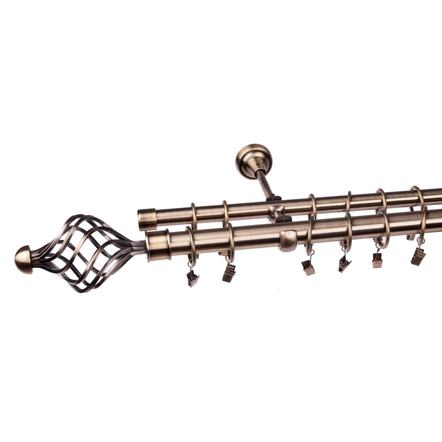 Gardinia Karnisz podwójny Wenus 25/19 mm 200 cm mosiądz antyczny Gardinia Karnisz podwójny Wenus 25/19 mm 200 cm mosiądz antyczny