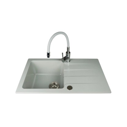 Zlewozmywak Bali 1-kom. z baterią szary 76x43 cm Zlewozmywak Bali 1-kom. z baterią szary 76x43 cm