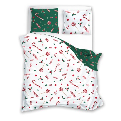 Pościel bawełniana SCANDIC 220 x 200 cm zielona Pościel bawełniana SCANDIC 220 x 200 cm zielona