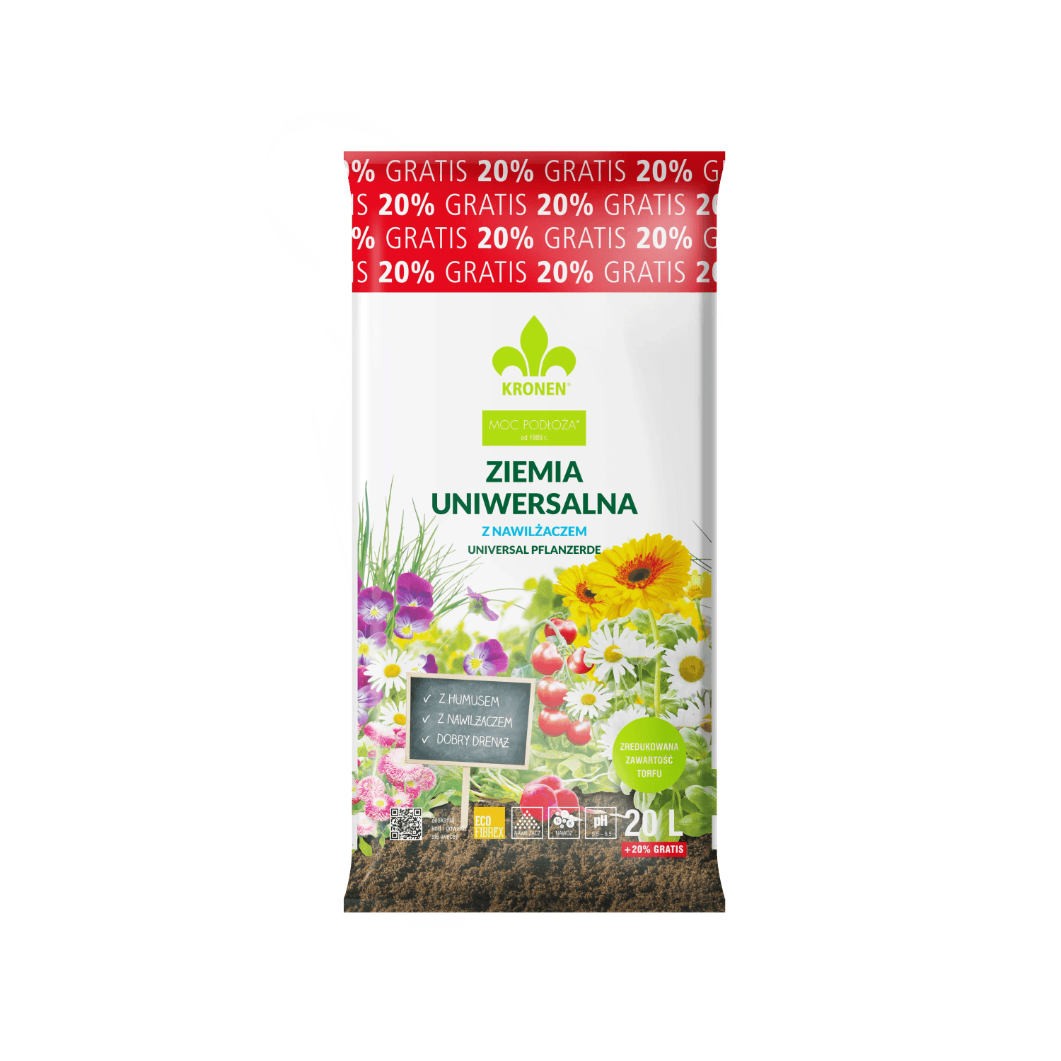 Podłoże z nawilżaczem - 20 l + 20 % gratis Podłoże z nawilżaczem - 20 l + 20 % gratis