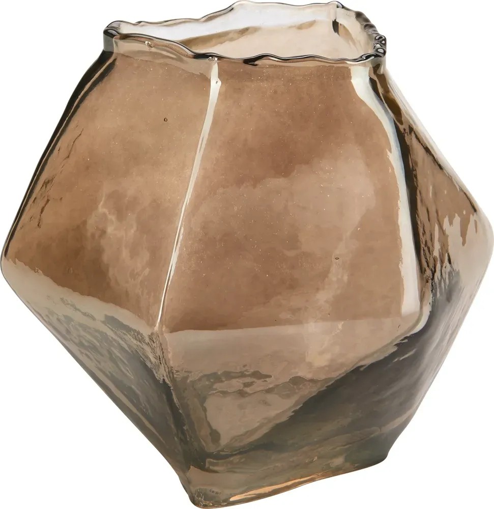 Wazon szklany Geo brąz 17 x 17 x 14 cm Wazon szklany Geo brąz 17 x 17 x 14 cm