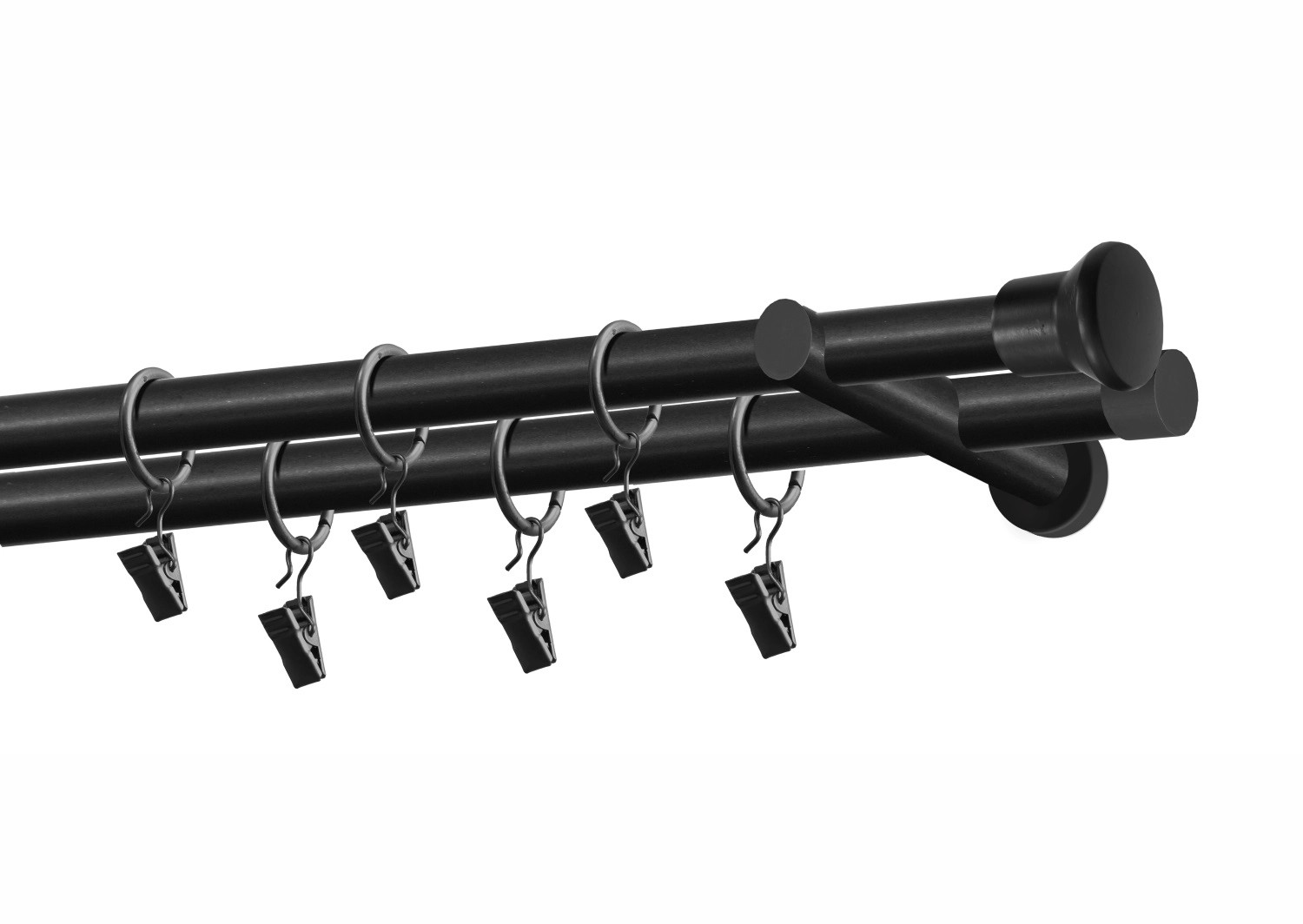 Karnisz LIMA podwójny 16 mm czarny 160 cm Karnisz LIMA podwójny 16 mm czarny 160 cm