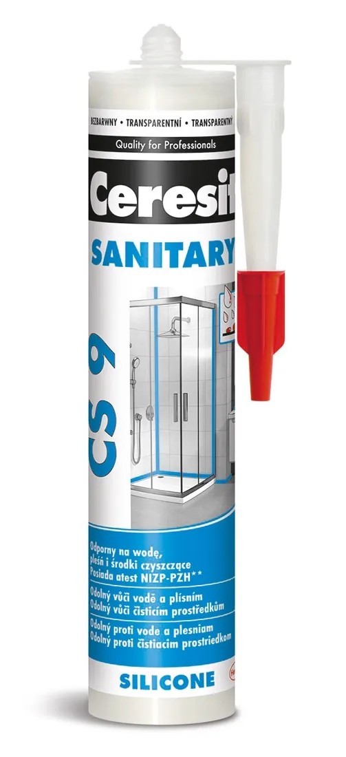 Ceresit Silikon sanitarny CS9 bezbarwny, 280 ml Ceresit Silikon sanitarny CS9 bezbarwny, 280 ml