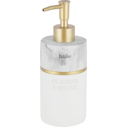 Baliv Dozownik do mydła biało-złoty Baliv Dozownik do mydła biało-złoty