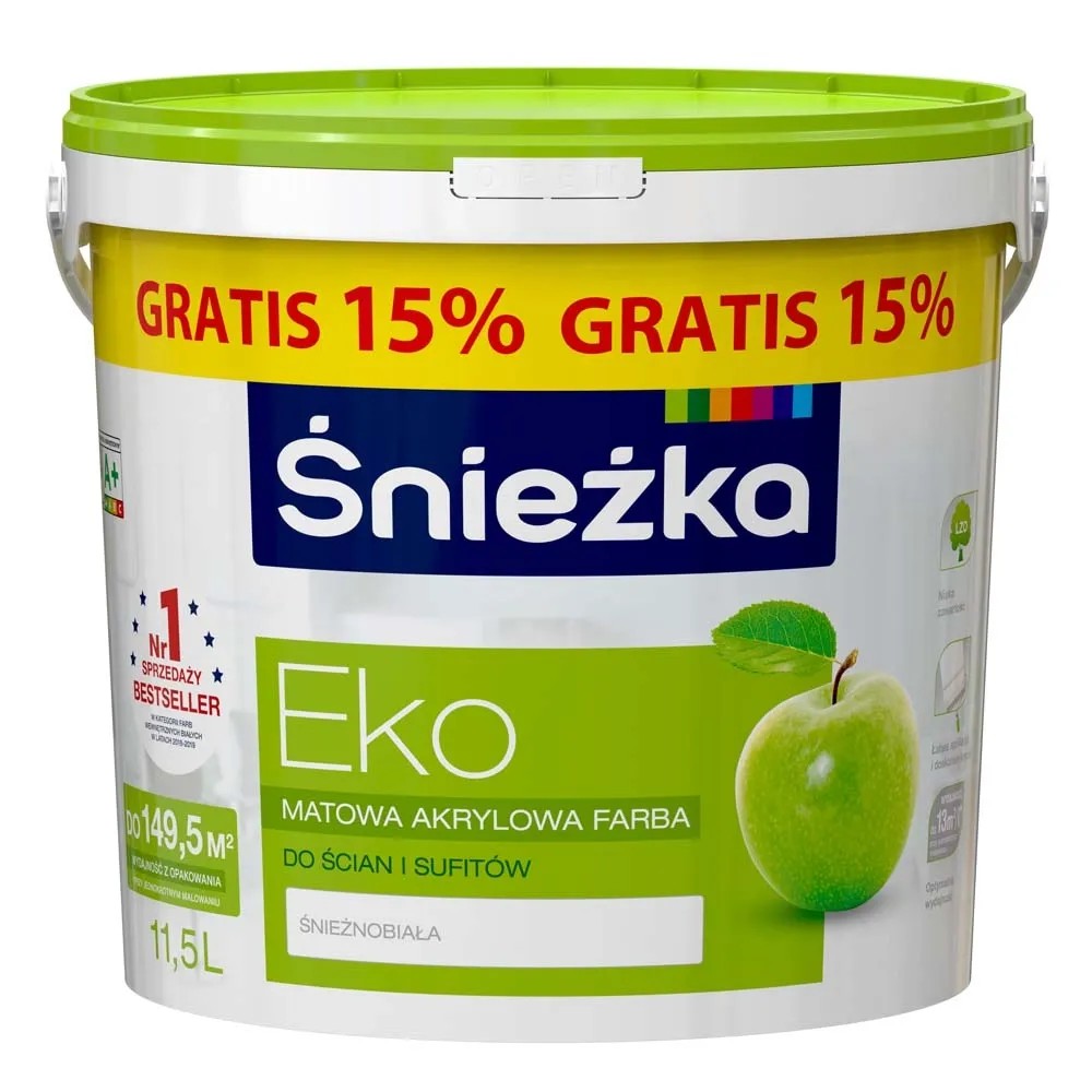 Farba Śnieżka EKO biała 10 l + 15% gratis Farba Śnieżka EKO biała 10 l + 15% gratis