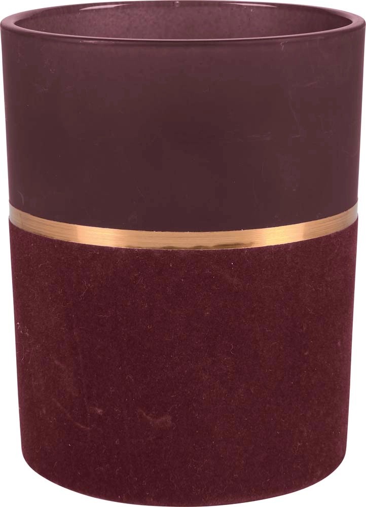 Świecznik szklany burgundowy 10 cm x 12,5 cm Świecznik szklany burgundowy 10 cm x 12,5 cm