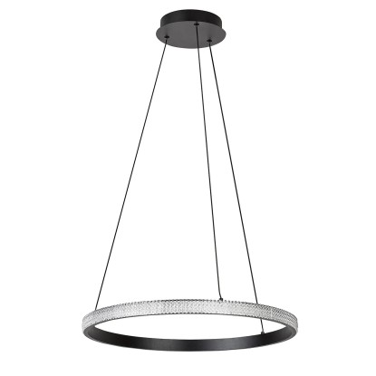 Rabalux Lampa wisząca LED Grete 32W 3000K 2150lm śr. 50 cm czarna Rabalux Lampa wisząca LED Grete 32W 3000K 2150lm śr. 50 cm czarna