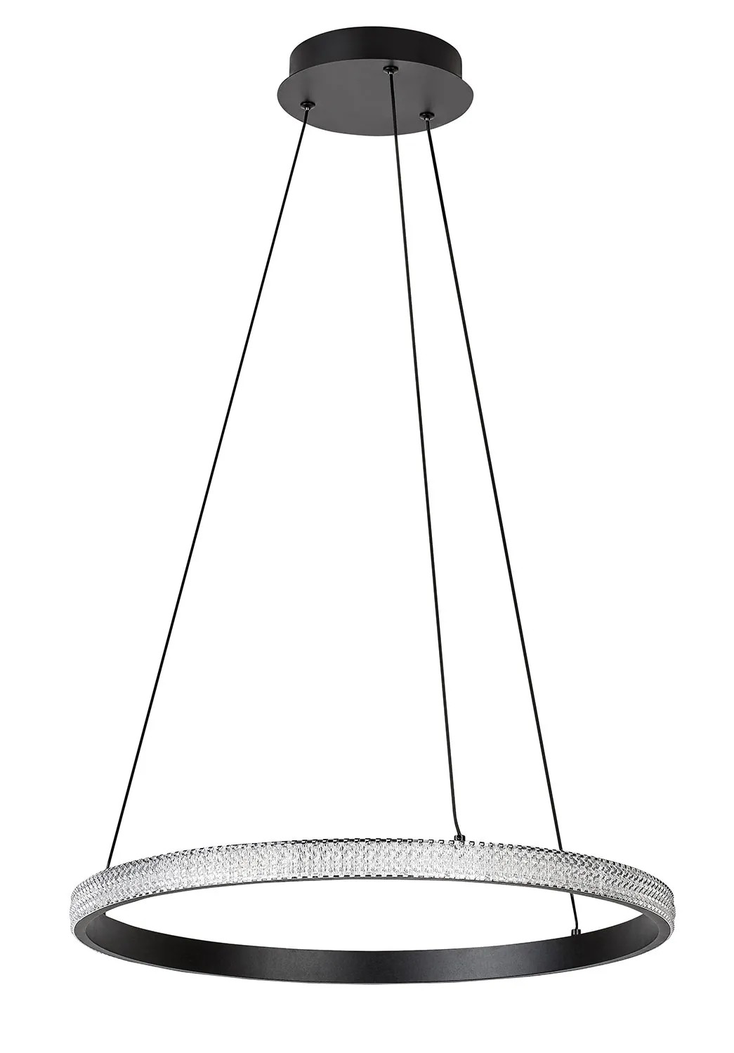 Rabalux Lampa wisząca LED Grete 32W 3000K 2150lm śr. 50 cm czarna Rabalux Lampa wisząca LED Grete 32W 3000K 2150lm śr. 50 cm czarna