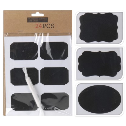 Naklejki z kredą na doniczki 24szt Naklejki z kredą na doniczki 24szt