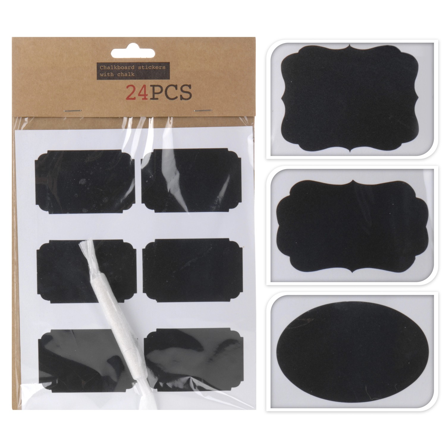 Naklejki z kredą na doniczki 24szt Naklejki z kredą na doniczki 24szt