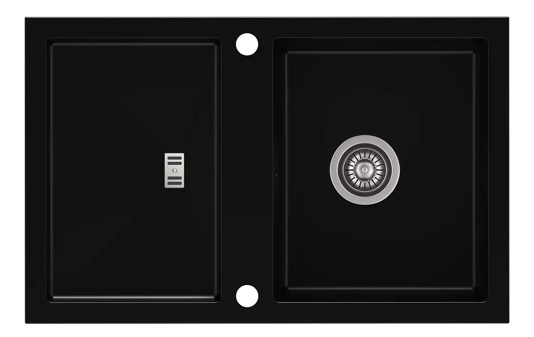 Zlewozmywak Slide 4 1-kom. z ociekaczem, czarny 79x50 cm Zlewozmywak Slide 4 1-kom. z ociekaczem, czarny 79x50 cm