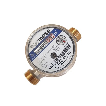 Wodomierz jednostrumieniowy, suchobieżny bez śrubunków do zimnej wody 1/2 Wodomierz jednostrumieniowy, suchobieżny bez śrubunków do zimnej wody 1/2