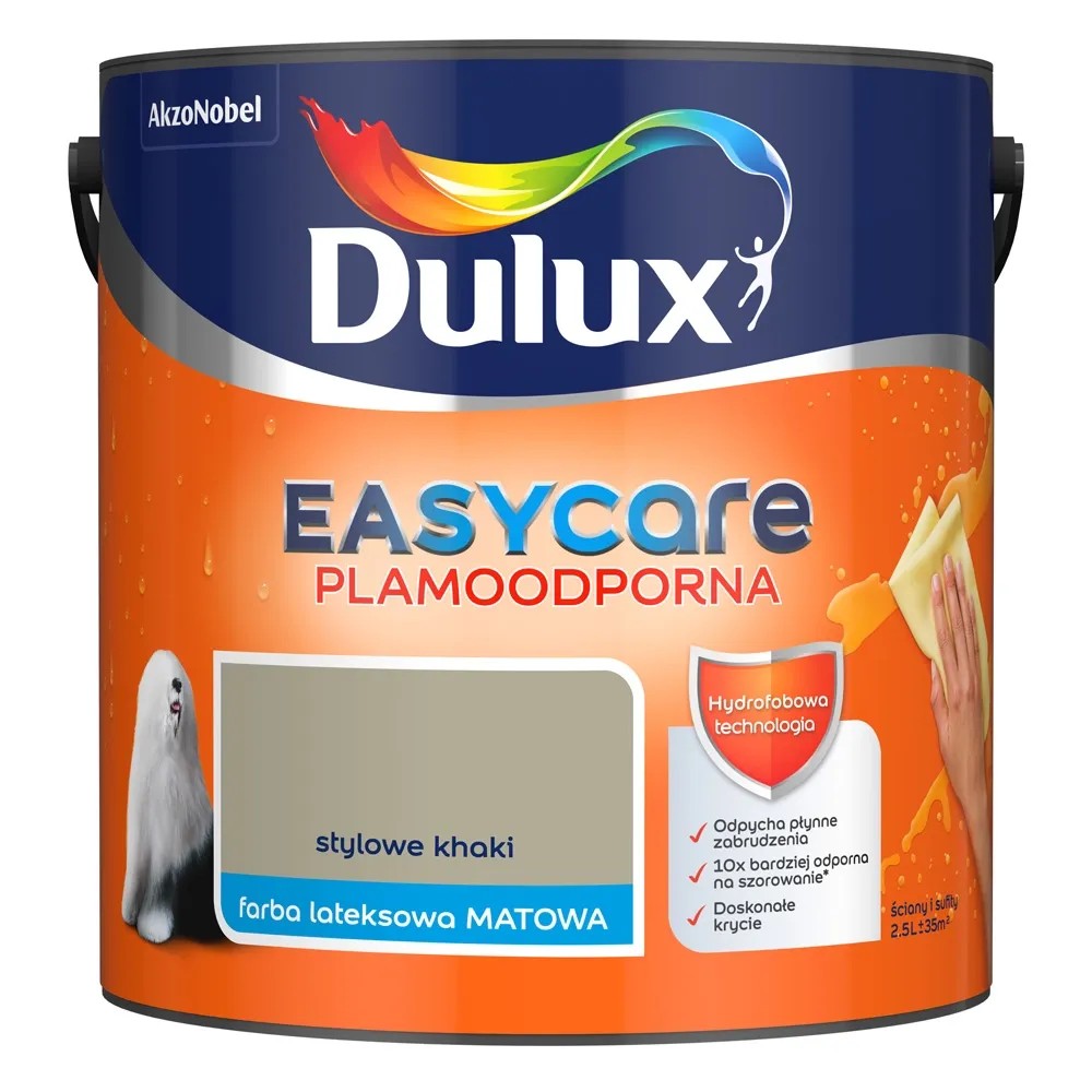 Farba plamoodporna Dulux Easy Care stylowe khaki 2,5 l Farba plamoodporna Dulux Easy Care stylowe khaki 2,5 l