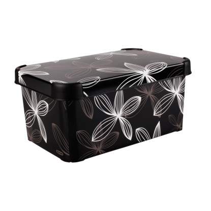 Curver Pojemnik Decos Stockholm S Black Lily z pokrywą Curver Pojemnik Decos Stockholm S Black Lily z pokrywą