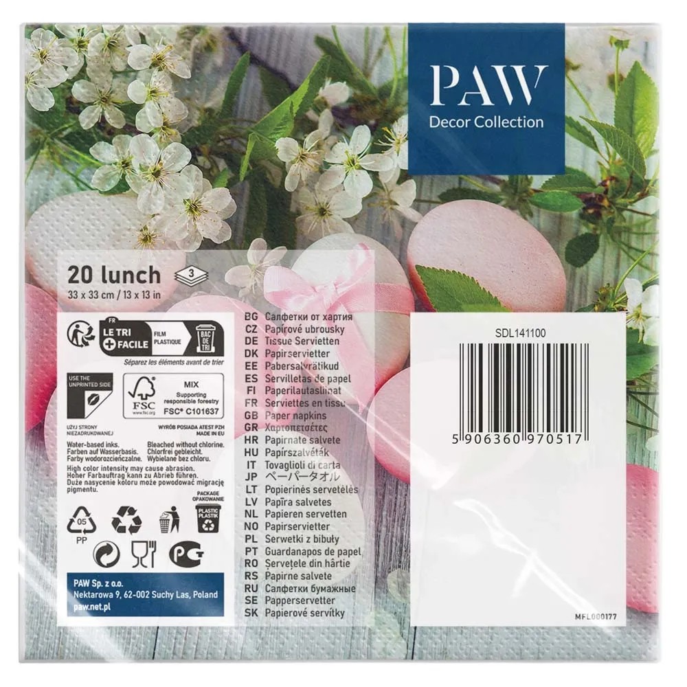 Serwetki Eggs flowers - 33 x 33 cm Serwetki Eggs flowers - 33 x 33 cm