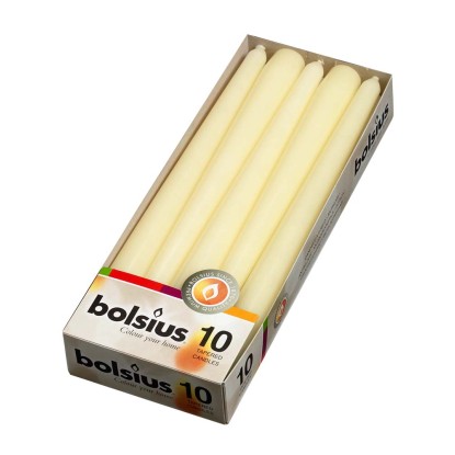 Bolsius Świeca szpica kremowa 10 sztuk Bolsius Świeca szpica kremowa 10 sztuk