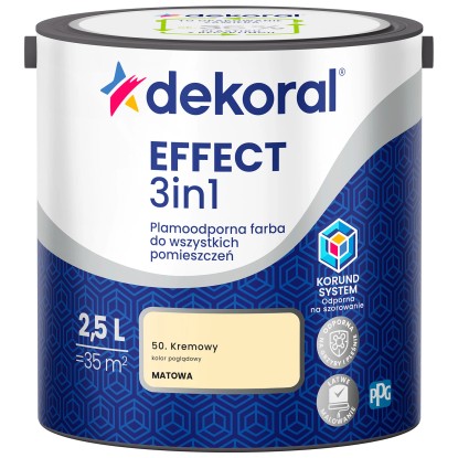 Farba Dekoral Effect 3w1 kremowy 2,5l Farba Dekoral Effect 3w1 kremowy 2,5l