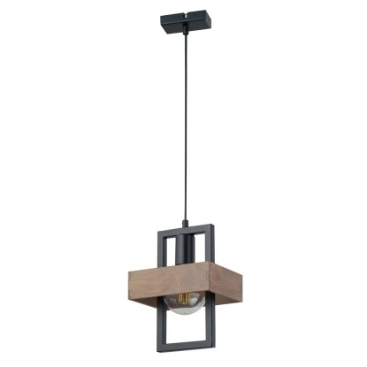 Sigma Lampa wisząca ROBIN 1 x E27 60W czarna+drewno Sigma Lampa wisząca ROBIN 1 x E27 60W czarna+drewno