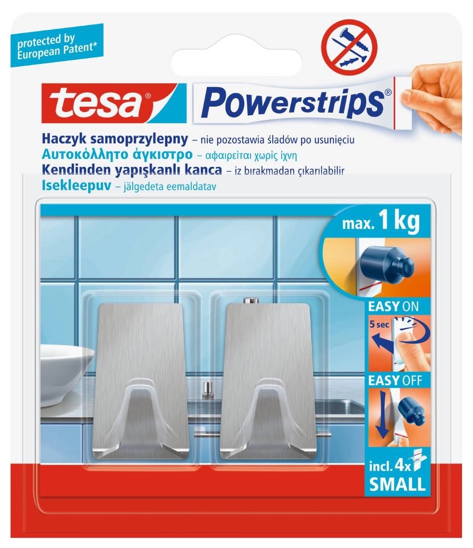 TESA Haczyk Powerstip kwadratowy kwadratowy 2 szt. samoprzylepny TESA Haczyk Powerstip kwadratowy kwadratowy 2 szt. samoprzylepny