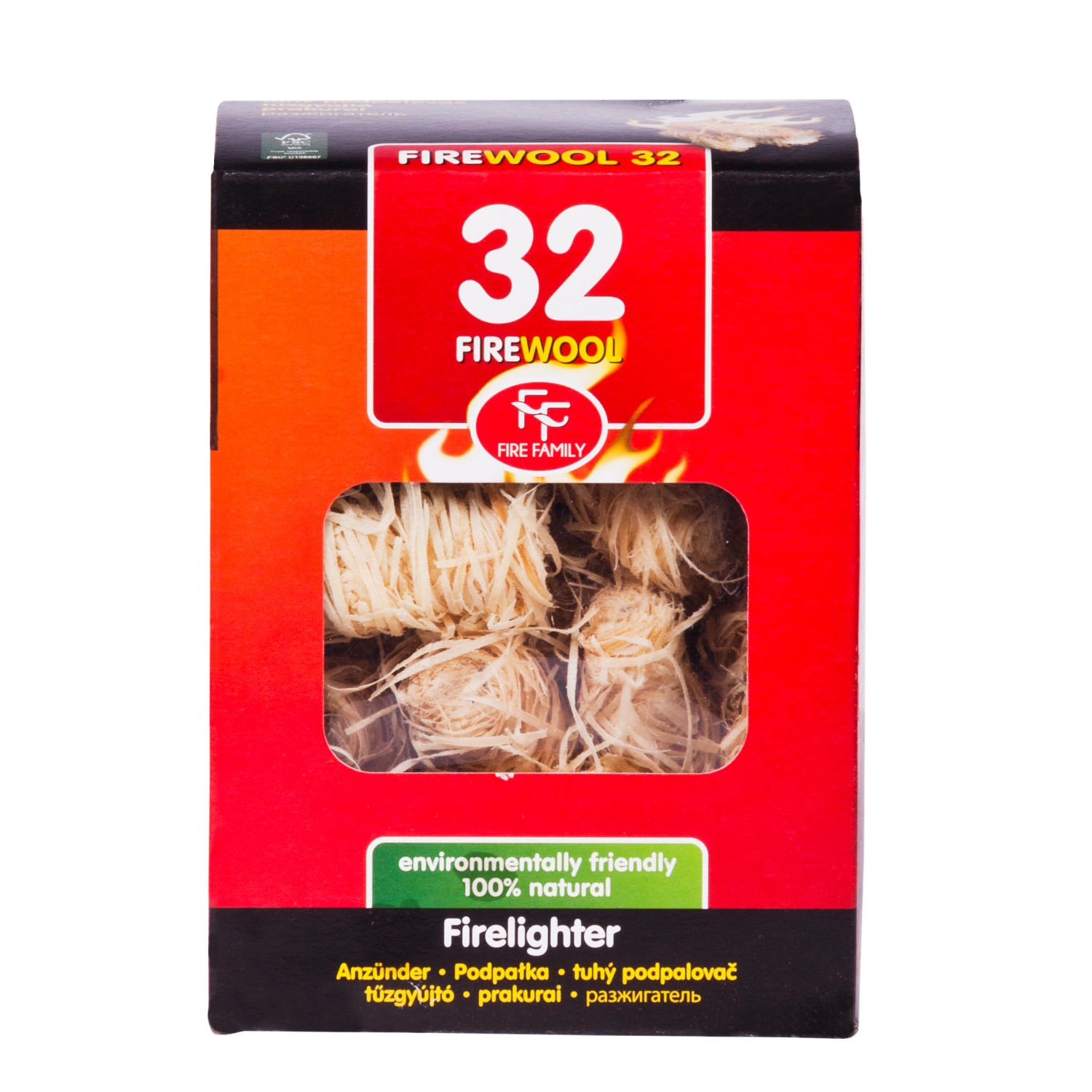 Fire Family Podpałka Firewool w kartoniku - 32 szt. Fire Family Podpałka Firewool w kartoniku - 32 szt.