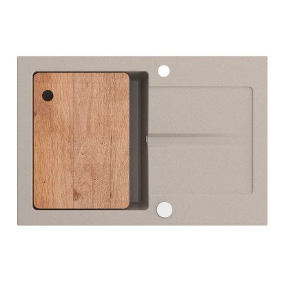 Miló Zlewozmywak BUNA 1-kom. z ociekaczem i deską jaśmin - 65 x 44 cm Miló Zlewozmywak BUNA 1-kom. z ociekaczem i deską jaśmin - 65 x 44 cm