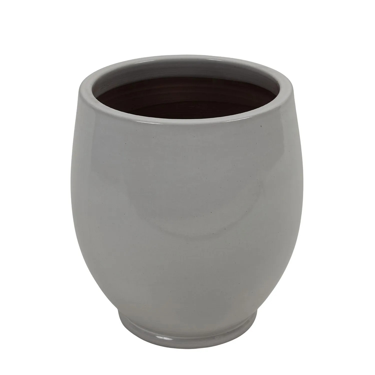 Donica Barril szkliwiona szara - 25x23 cm Donica Barril szkliwiona szara - 25x23 cm