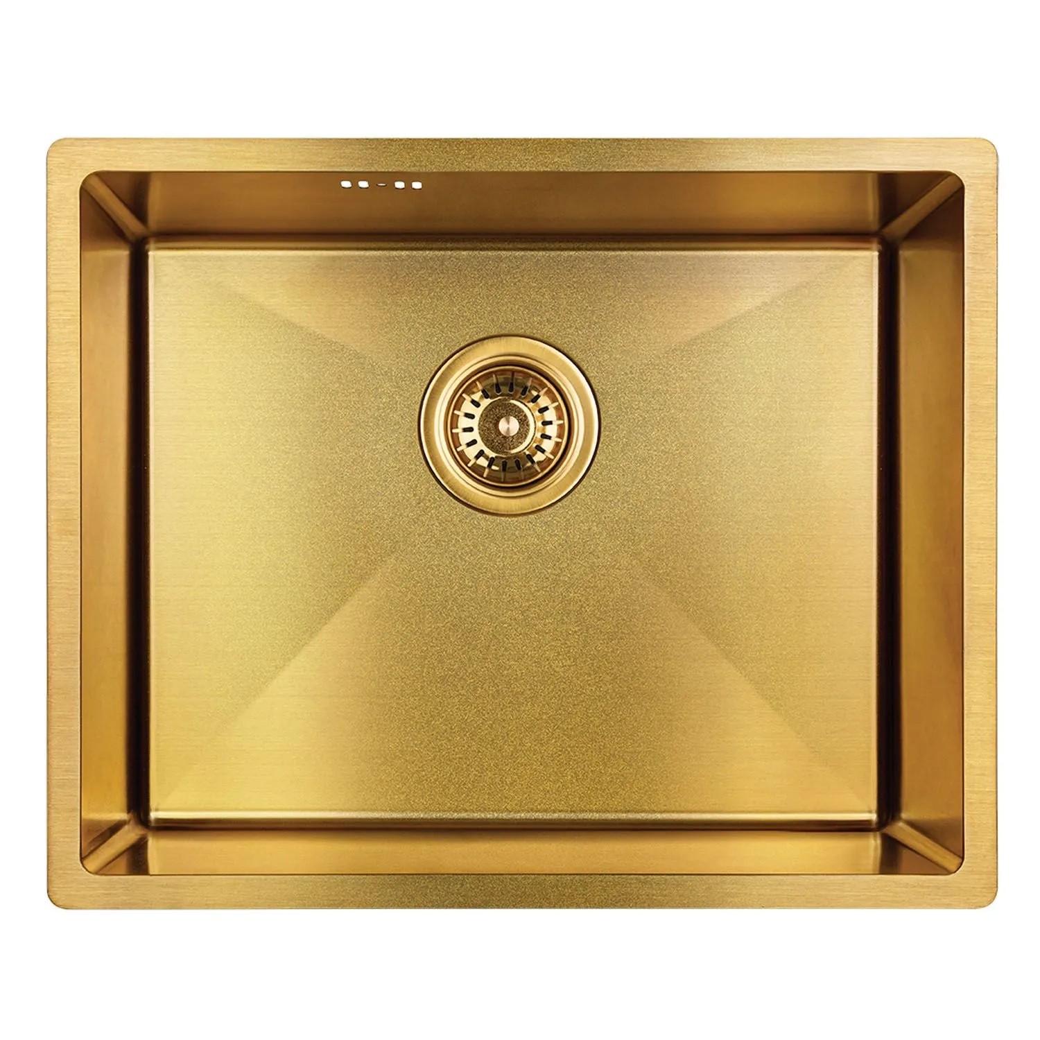 Laveo Zlewozmywak podwieszany MARMARA 1-komorowy złoty - 54 x 44 cm Laveo Zlewozmywak podwieszany MARMARA 1-komorowy złoty - 54 x 44 cm