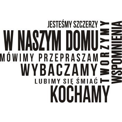 Uniglob Welurowa naklejka na ścianę w naszym domu 50 x 72 cm Uniglob Welurowa naklejka na ścianę w naszym domu 50 x 72 cm